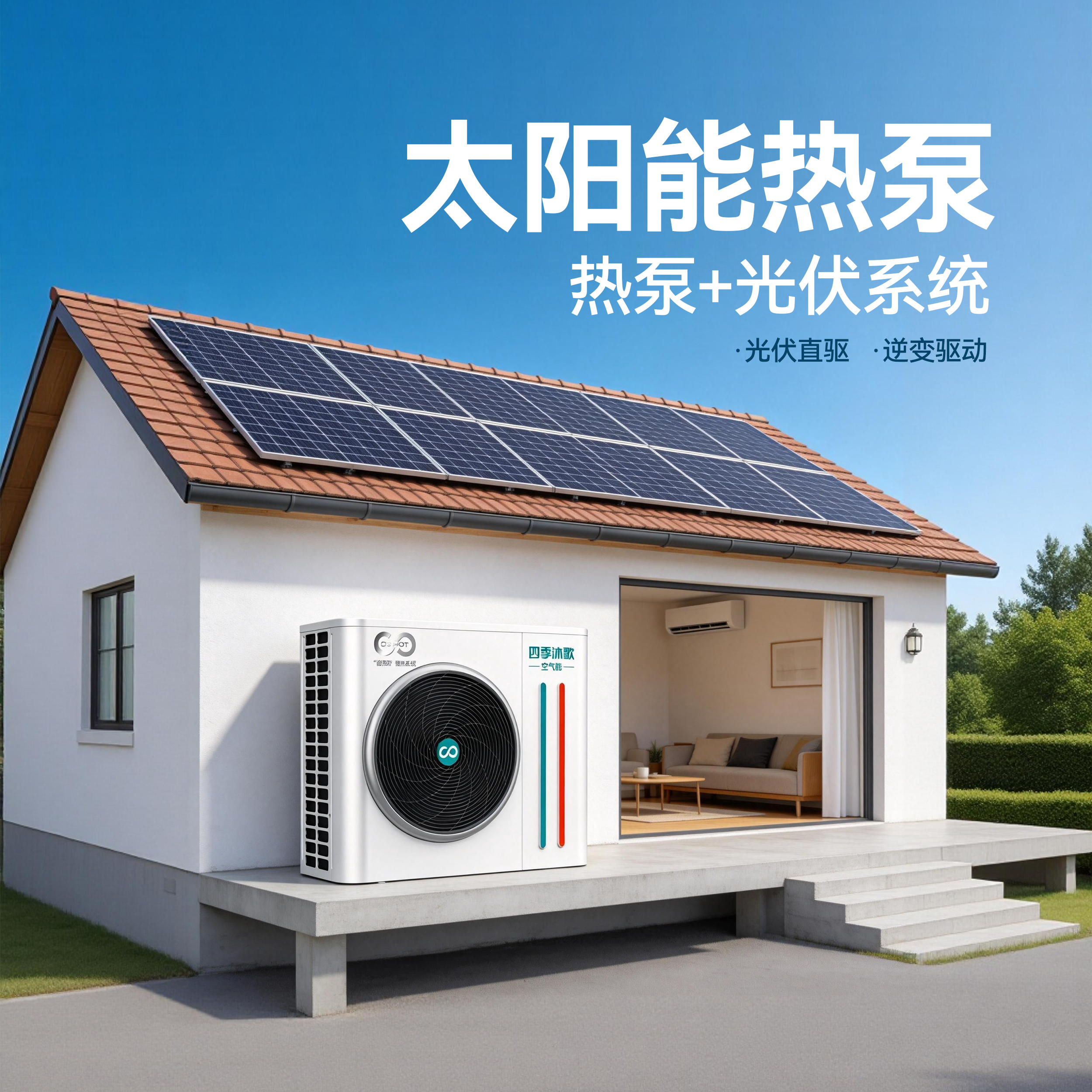 太阳能热泵四联供家庭绿能系统